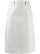 Prada Mid-length Leather Skirt - White