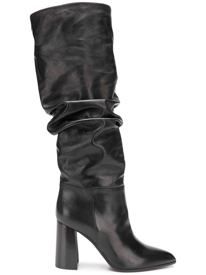 Deimille Block Heel Knee-heigh Boots - Black