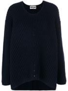 Hache U-neck Ribbed Sweater - Blue