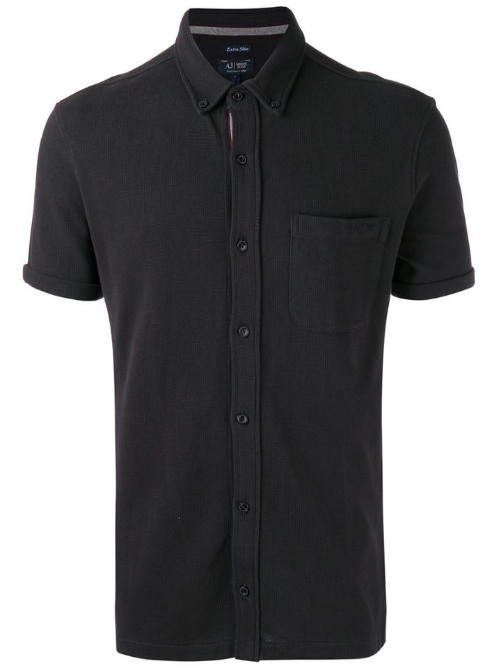 Armani Jeans Button-down Shirt, Men's, Size: Large, Blue, Cotton