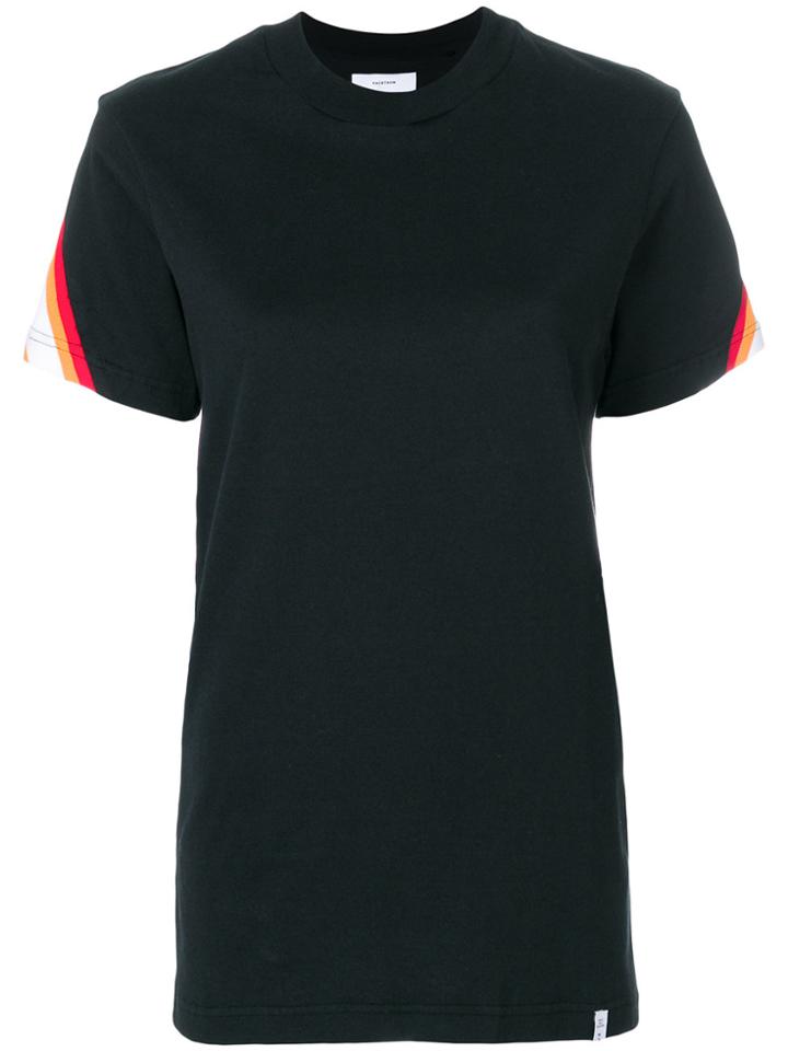 Facetasm Striped Panel T-shirt - Black