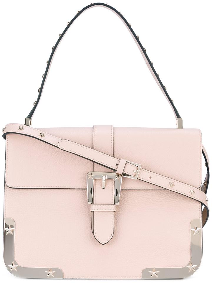 Red Valentino - Star Detail Shoulder Bag - Women - Calf Leather - One Size, Pink/purple, Calf Leather