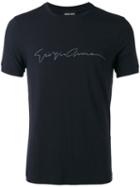 Giorgio Armani Slim-fit T-shirt, Men's, Size: 56, Blue, Spandex/elastane/viscose