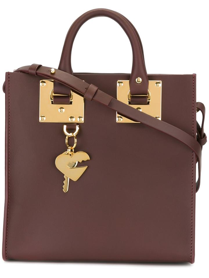 Sophie Hulme Small 'albion' Square Tote - Pink & Purple