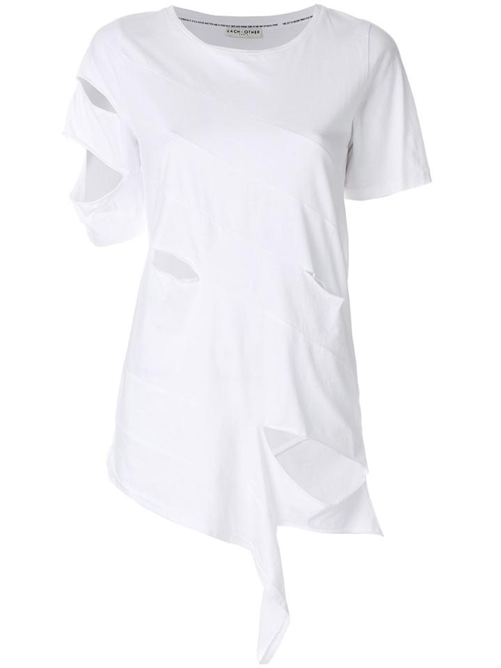 Each X Other Ripped Effect T-shirt - White