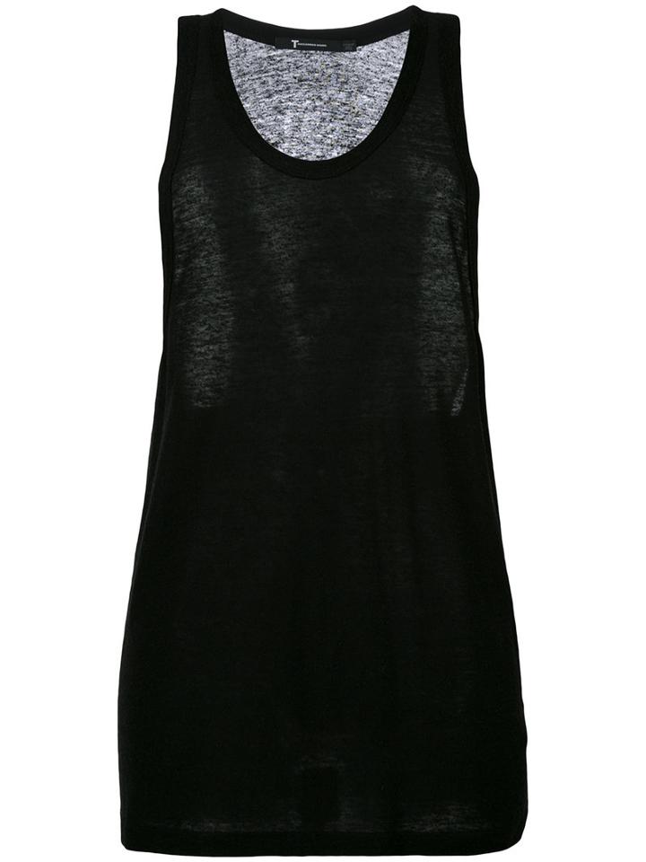 T By Alexander Wang Sleeveless Tank Top, Men's, Size: Small, Black, Silk/rayon
