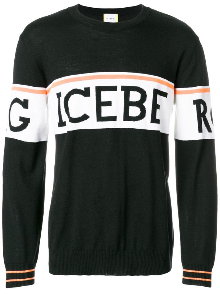 Iceberg Logo Intarsia Jumper - Black