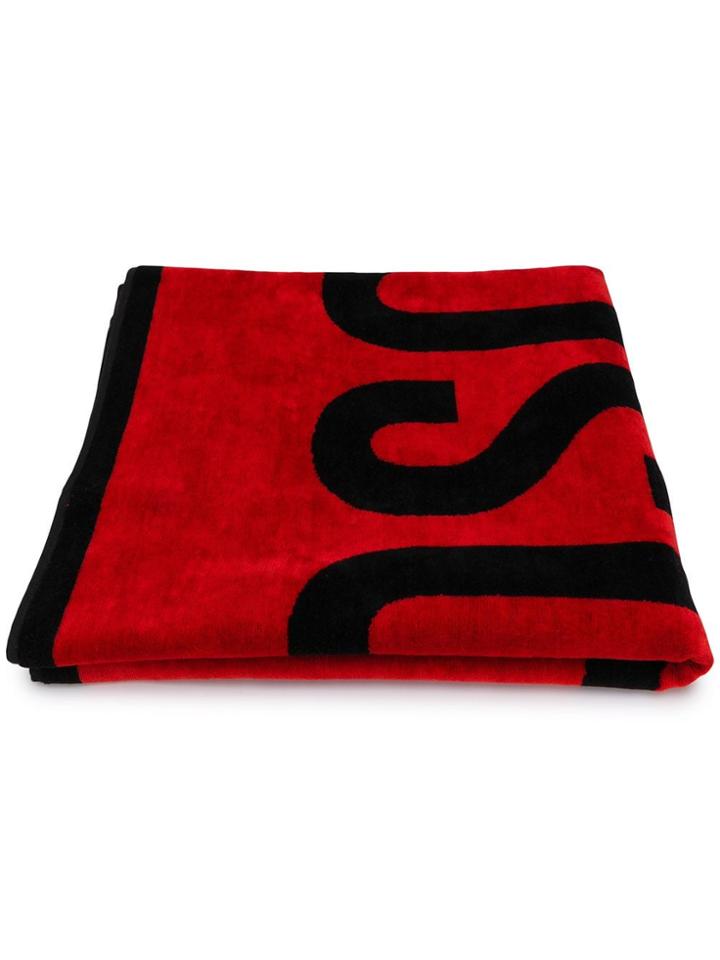 Moschino Logo Beach Towel - Red
