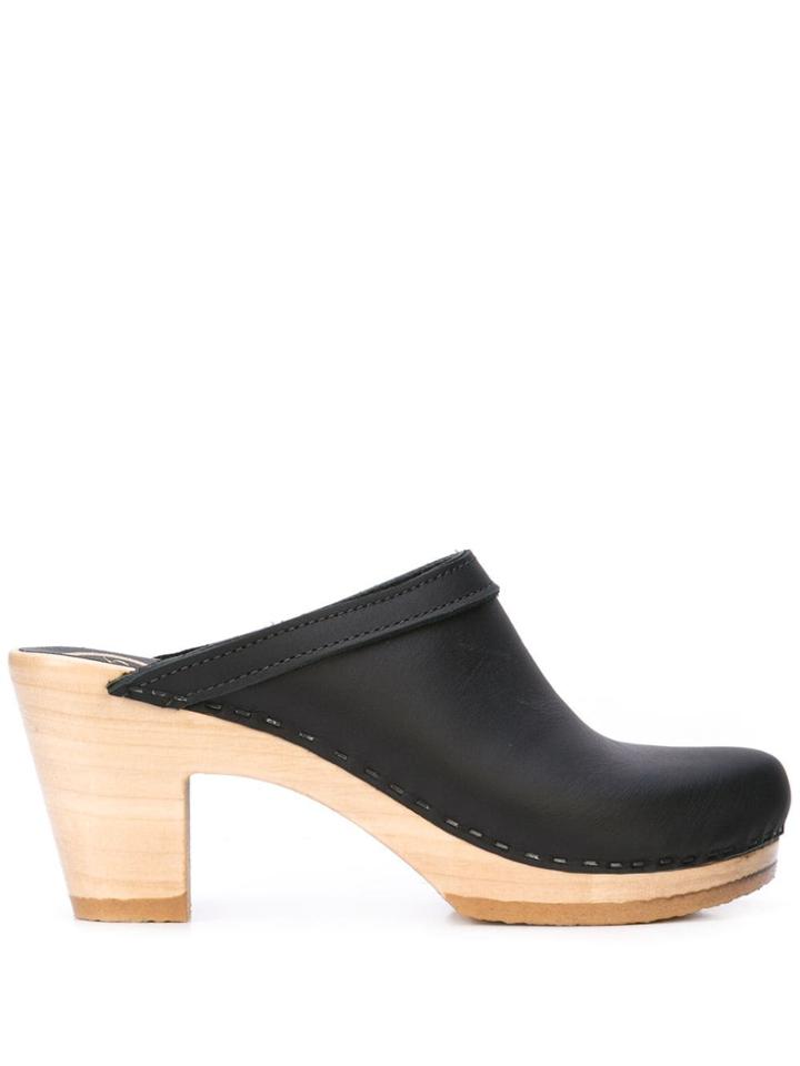 No.6 Old School Heeled Clogs - Black