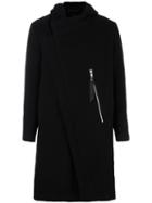 Odeur Zip Up Hooded Coat, Adult Unisex, Size: Small, Black, Wool/polyamide/cashmere