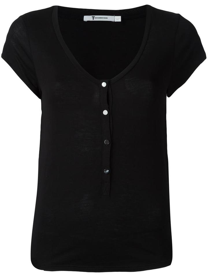 T By Alexander Wang Scoop Neck T-shirt, Women's, Size: Small, Rayon