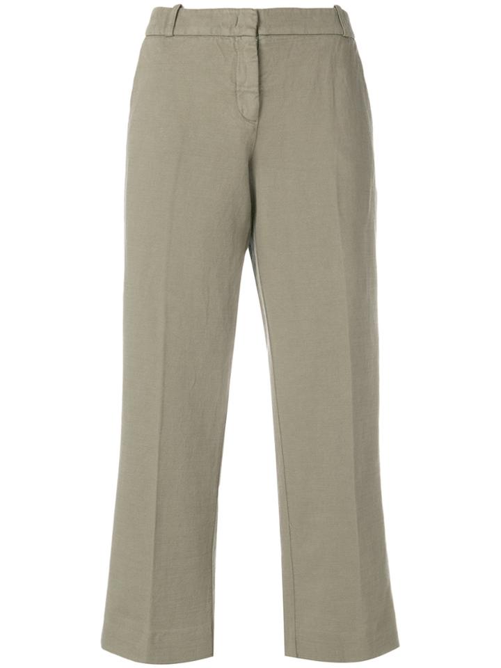 Kiltie Casual Cropped Trousers - Nude & Neutrals