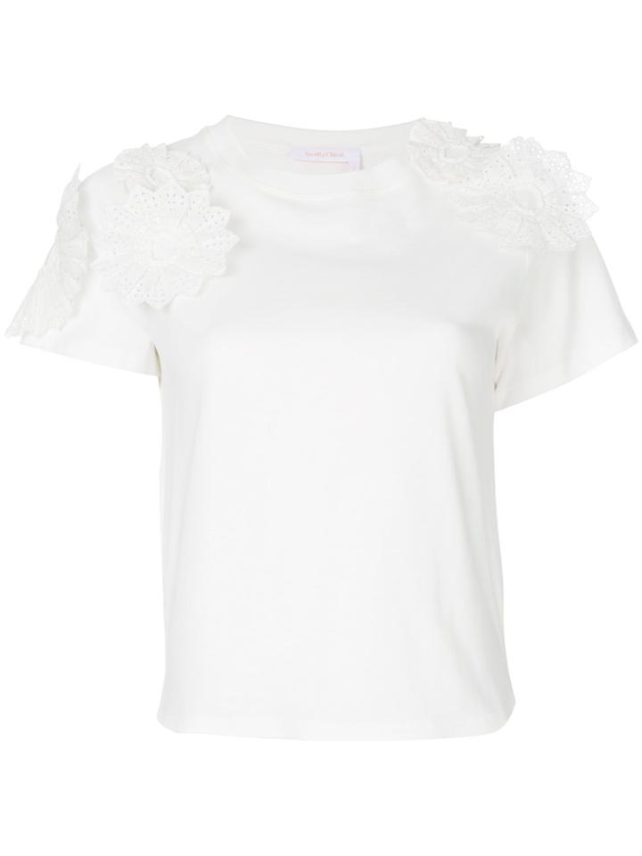 See By Chloé Flower Embellished T-shirt - White