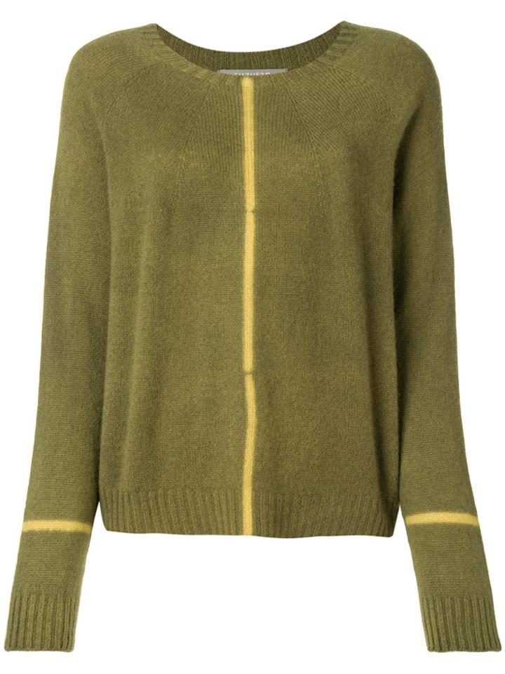 Suzusan Contrast Stripe Jumper - Green