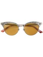 Gucci Eyewear Engraved Round Sunglasses - Metallic