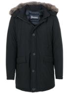 Herno Trimmed Hooded Coat - Blue