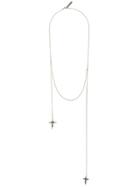Givenchy Double Crucifix Pendant Necklace - Metallic