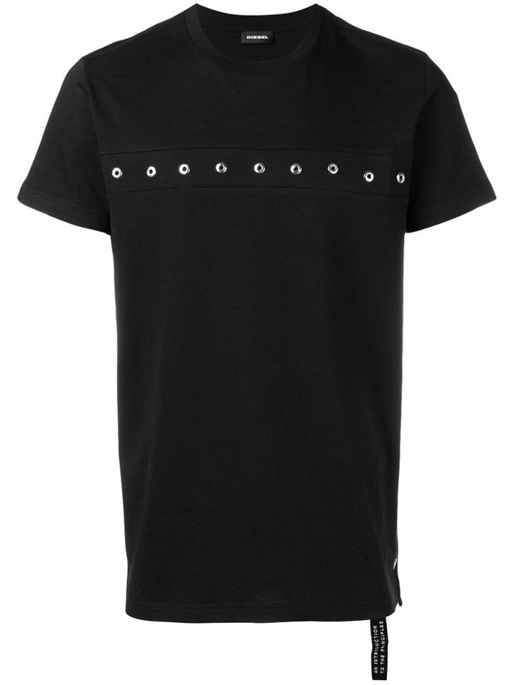 Diesel Slim Fit Eyelet T-shirt - Black