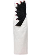 Capucci - Pleated Embellishment Strapless Gown - Women - Silk/cotton/polyester/spandex/elastane - 42, Women's, White, Silk/cotton/polyester/spandex/elastane