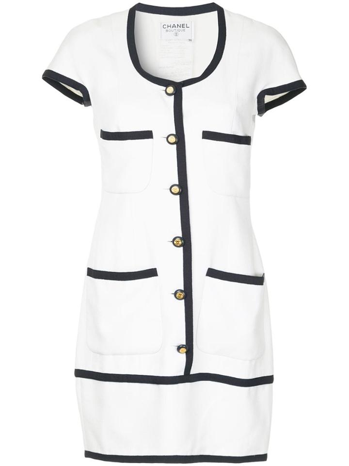 Chanel Vintage Cc Button Pocket Jacket - White