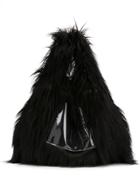 Mm6 Maison Margiela Faux Fur Large Triangular Tote - Black