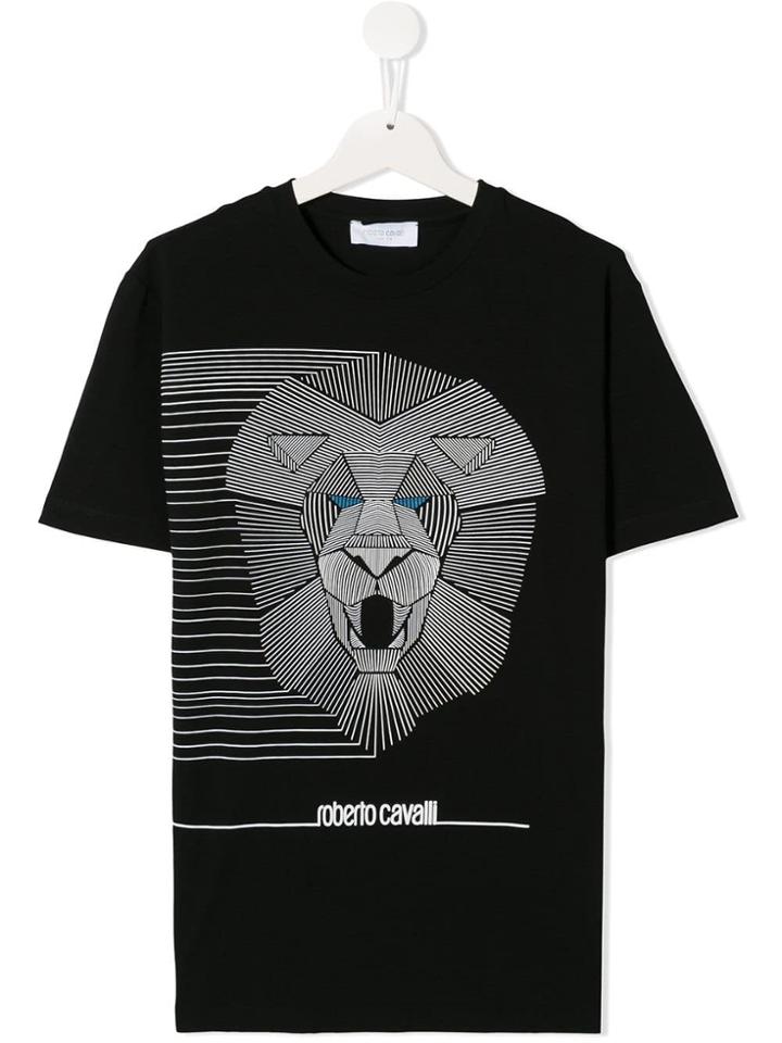 Roberto Cavalli Junior Teen Lion Print T-shirt - Black