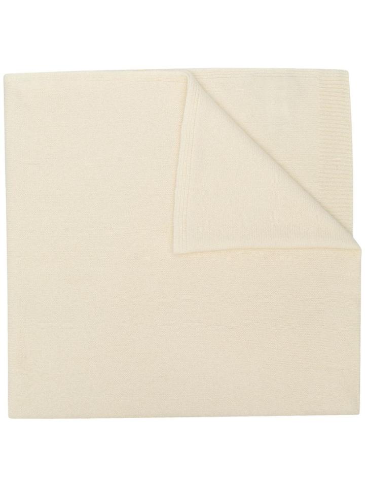 Pringle Of Scotland Ribbed-hem Knitted Scarf - White