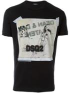 Dsquared2 Sketch Print T-shirt, Men's, Size: Medium, Black, Cotton