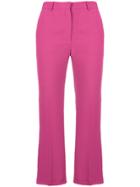 Pinko Cropped Flare Trousers - Pink & Purple