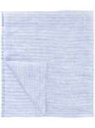 Corneliani - Striped Scarf - Men - Silk/linen/flax - One Size, Blue, Silk/linen/flax