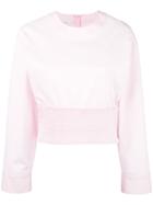 Cédric Charlier - Ribbed Waist Top - Women - Cotton/other Fibers - 40, Women's, Pink/purple, Cotton/other Fibers