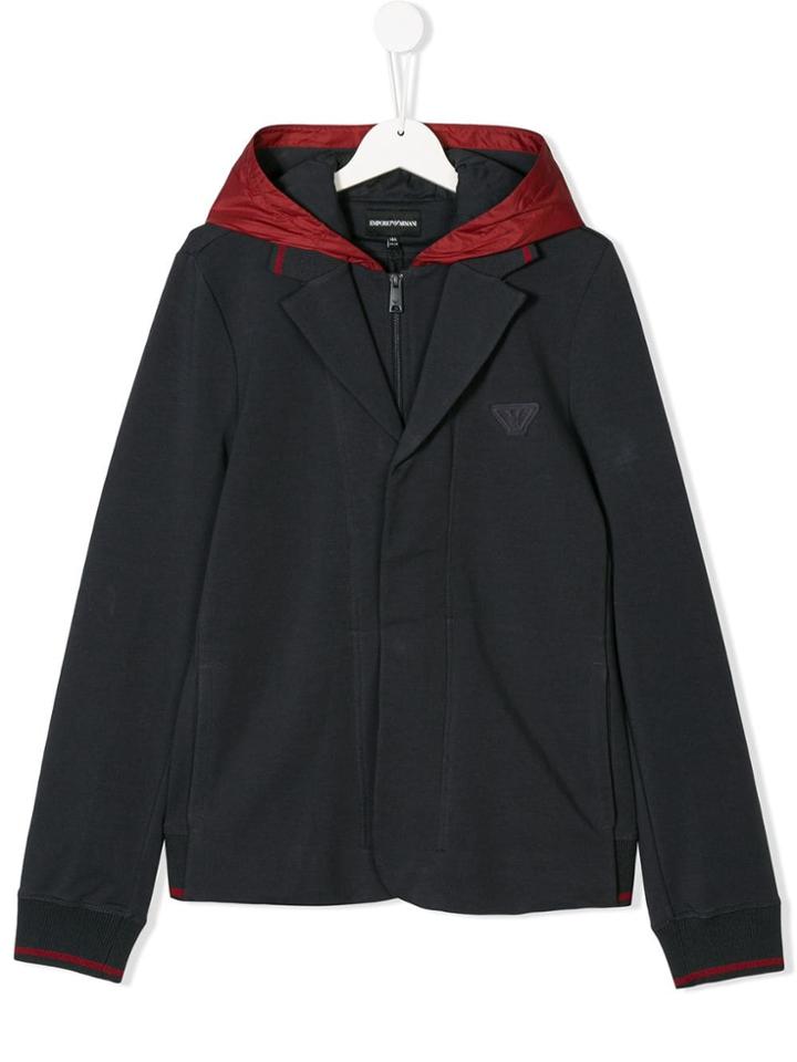 Emporio Armani Kids Teen Hooded Blazer - Blue