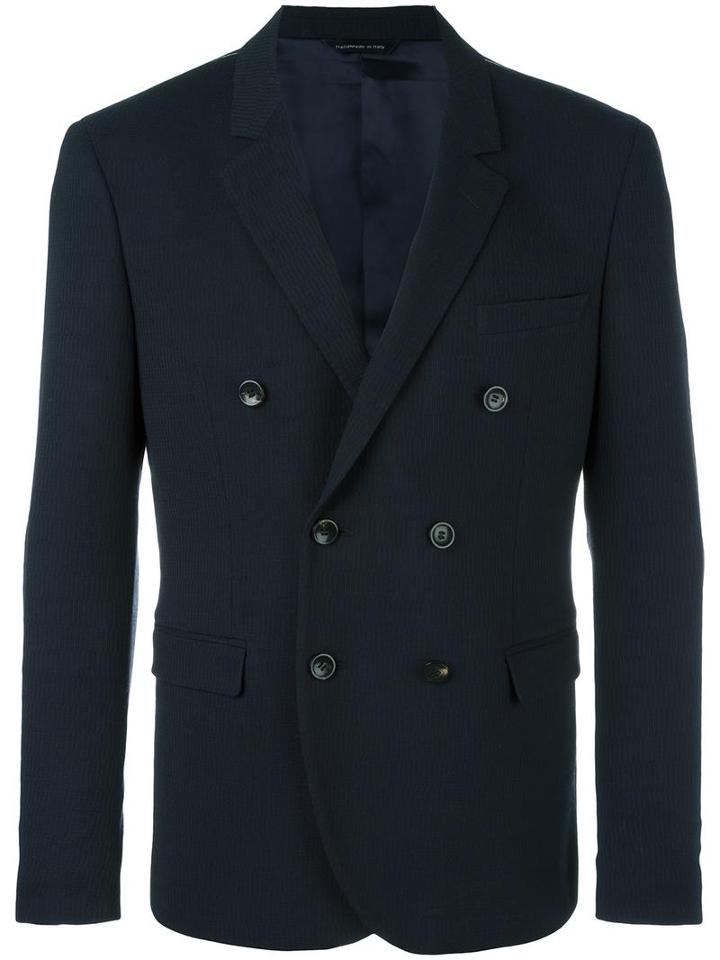 Tonello Double Breasted Peacoat, Men's, Size: 52, Blue, Spandex/elastane/viscose/virgin Wool