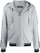 Dolce & Gabbana Piped Logo Sleeve Zip Hoodie - Grey