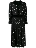 Dolce & Gabbana Polka-dot Print Pleated Dress - Black