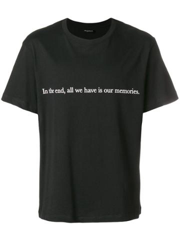Throw Back Memories Slogan T-shirt - Black