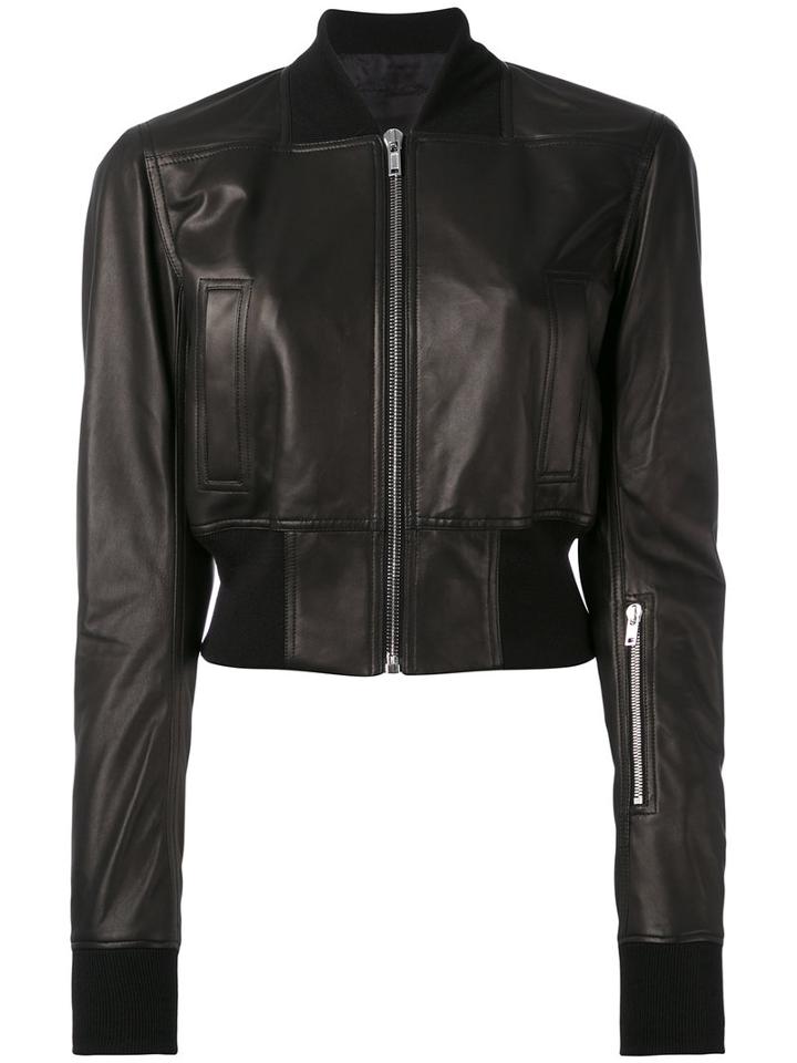 Rick Owens - Glitter Bomber Jacket - Women - Silk/cork/lamb Skin/virgin Wool - 44, Black, Silk/cork/lamb Skin/virgin Wool