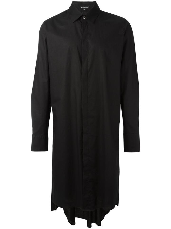 Ann Demeulemeester Longline Shirt, Size: Small, Black, Cotton