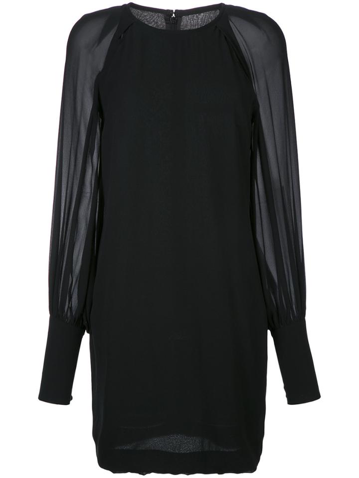 Martin Grant Sheer Sleeve Mini Dress - Blue