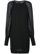 Martin Grant Sheer Sleeve Mini Dress - Blue