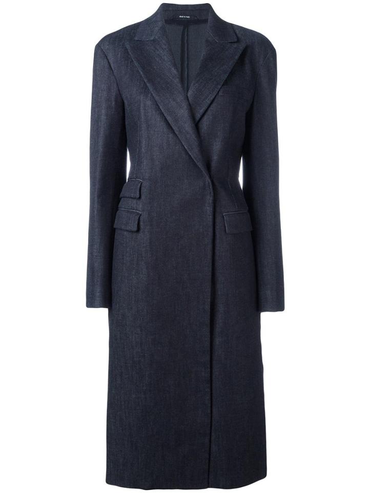 Maison Margiela Classic Long Coat - Blue