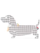 Thom Browne - Checked Dog Clutch - Women - Leather - One Size, Grey, Leather