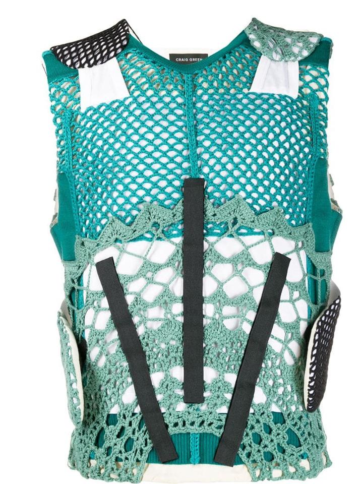 Craig Green Crocheted Mesh Tank Top - Blue