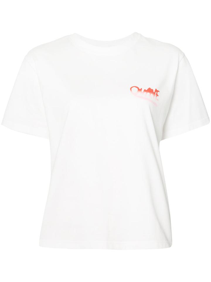 Julien David Back Print T-shirt, Women's, Size: Large, White, Cotton