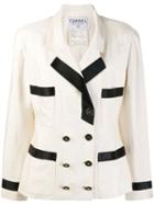 Chanel Pre-owned 1980's Silk Double-breasted Jacket - Neutrals