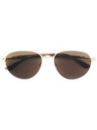 Gucci Eyewear Round Aviator Polarized Sunglasses - Metallic