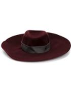Maison Michel 'fara' Hat, Women's, Size: Small, Red, Cotton/viscose/rabbit Felt