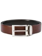 Canali Braided Detail Belt, Men's, Size: 95, Brown, Leather
