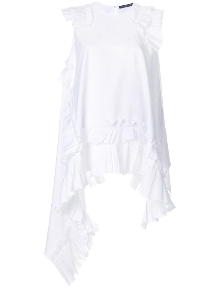 Alexander Mcqueen Asymmetric Ruffle Blouse - White