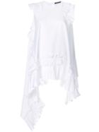 Alexander Mcqueen Asymmetric Ruffle Blouse - White
